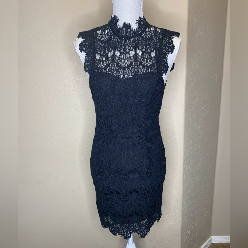 Free People Slip Dress Intimately Black Lace Small Lined